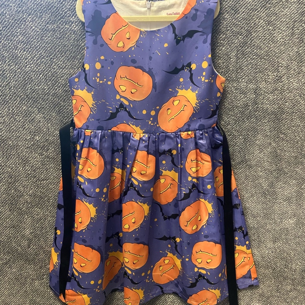 Sunny Fashion Halloween Costume Dress Purple and Orange